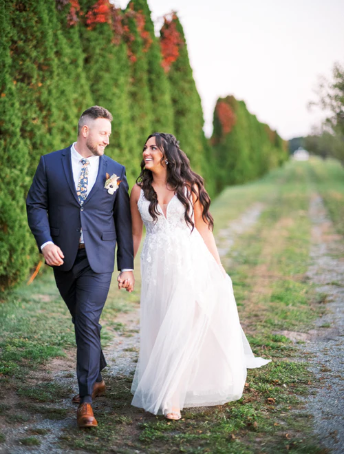 bride and groom walking RG|NY