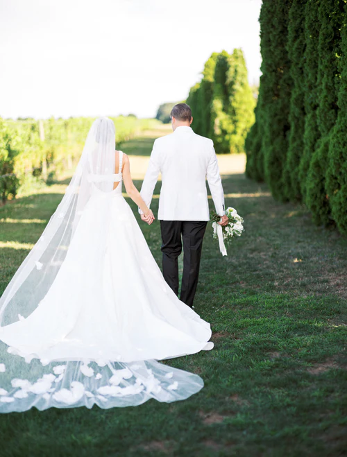 bride and groom walking together RG|NY